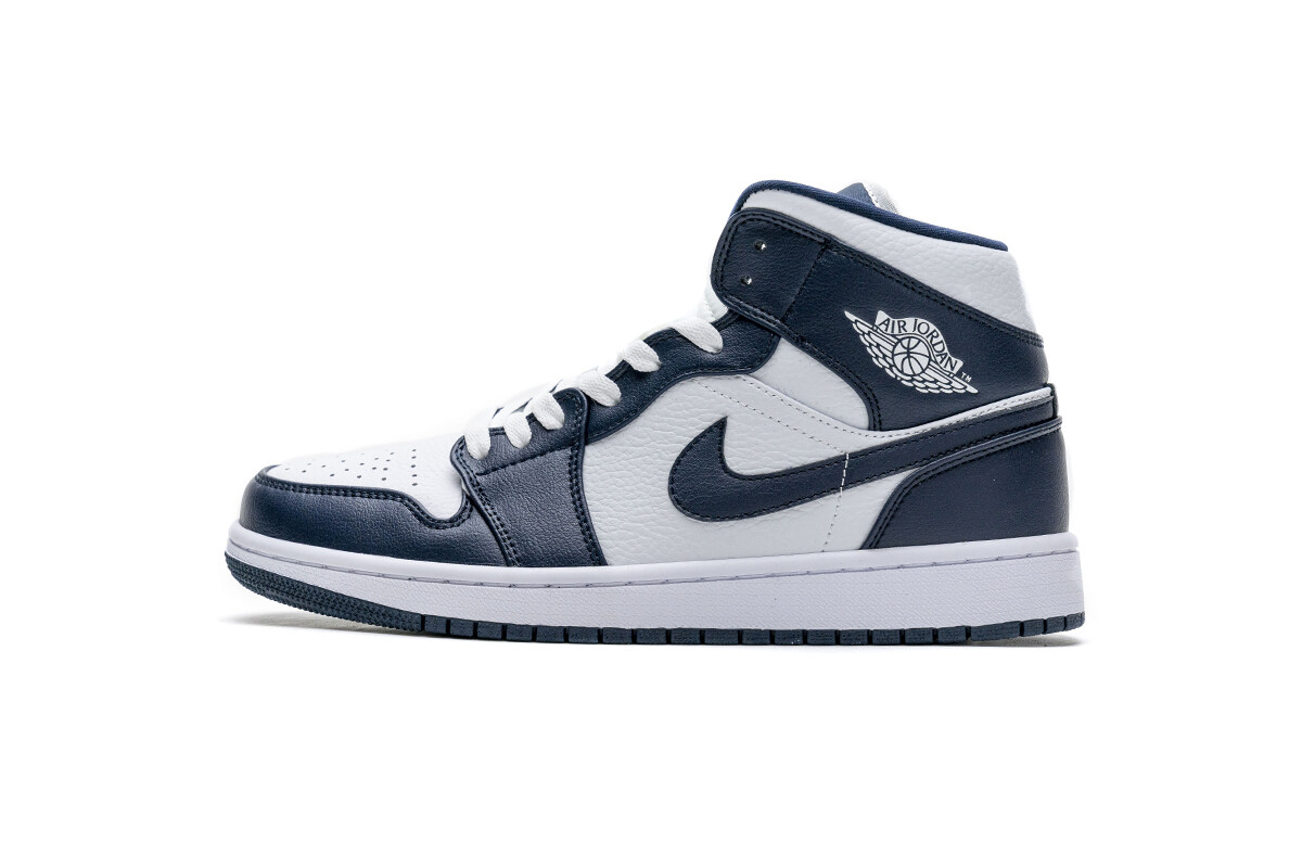 Air Jordan 1 Mid White Metallic Gold Obsidian 554724-174