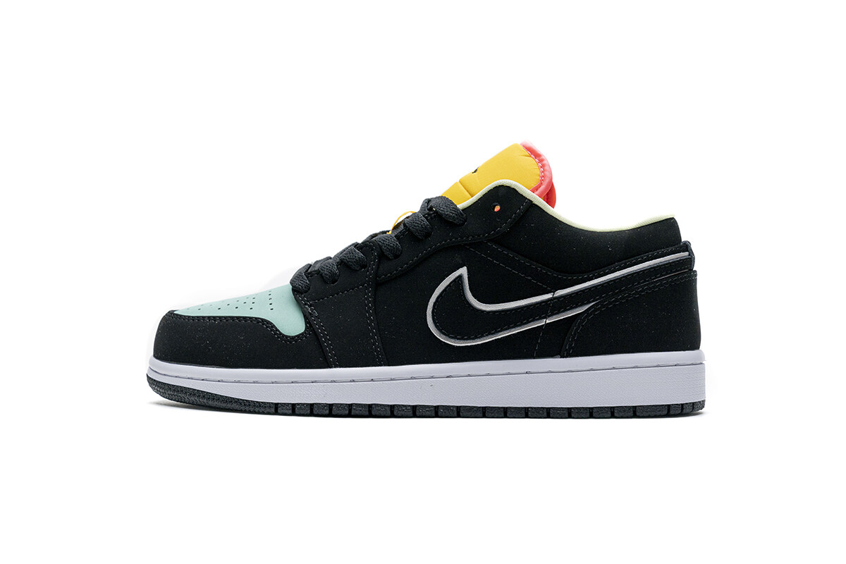 Air Jordan 1 Low Black Aurora Green Laser Orange CK3022-013