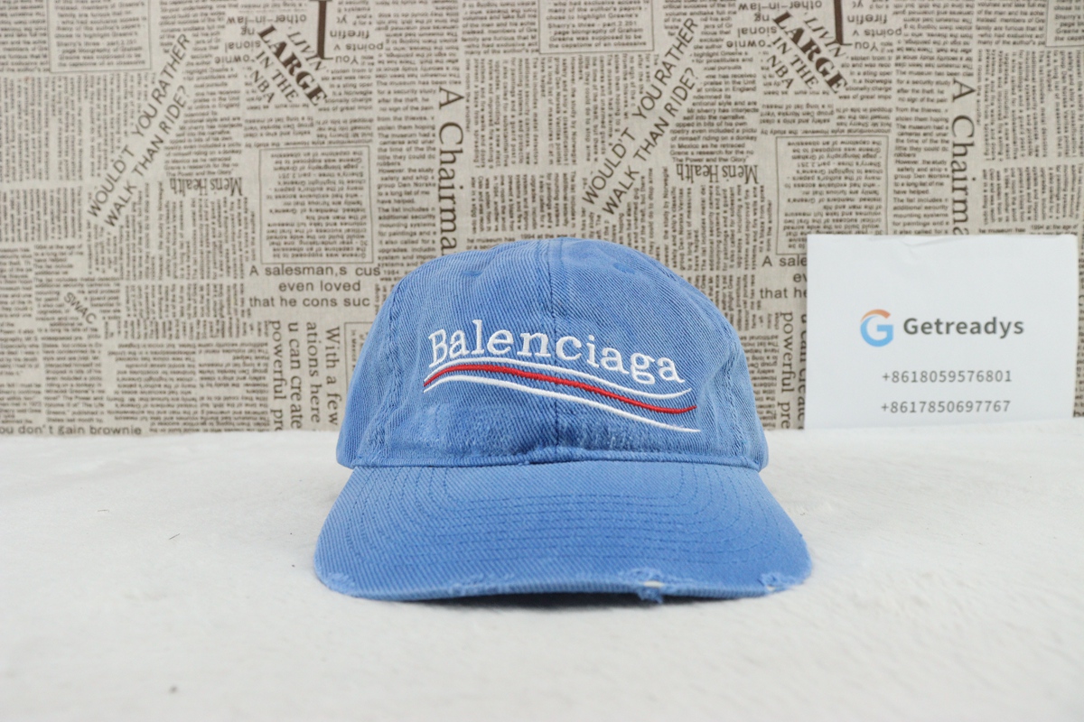 Balenciaga Political Campaign Distressed Cap Demin Blue,Caps : Sneakers Online - Buy Sneakers for Men & Women, Sneakers Online - Buy Sneakers for Men & Women