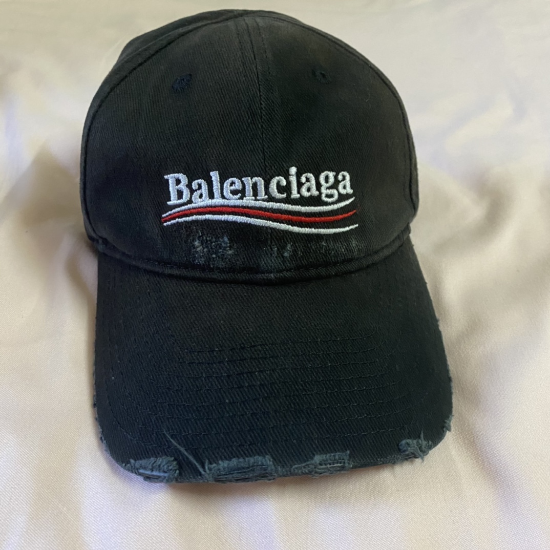 Balenciaga Political Campaign Distressed Cap black