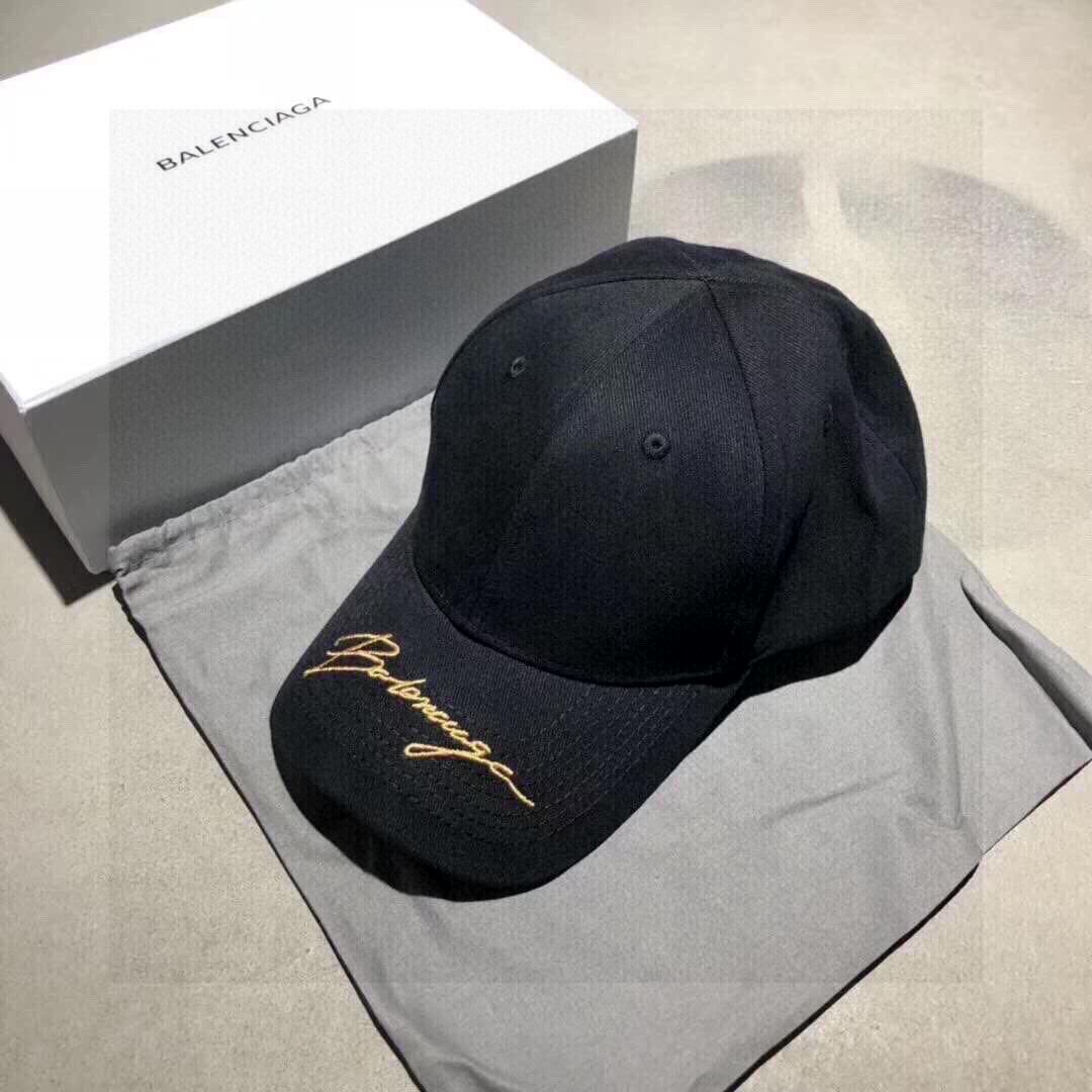 Balenciaga Gold Logo Visor Cap 