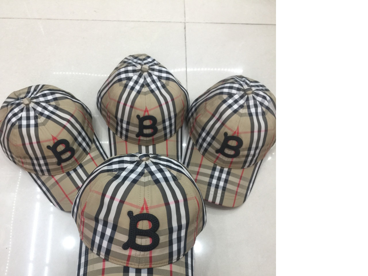 Burberry Vintage Check Cotton Baseball Cap