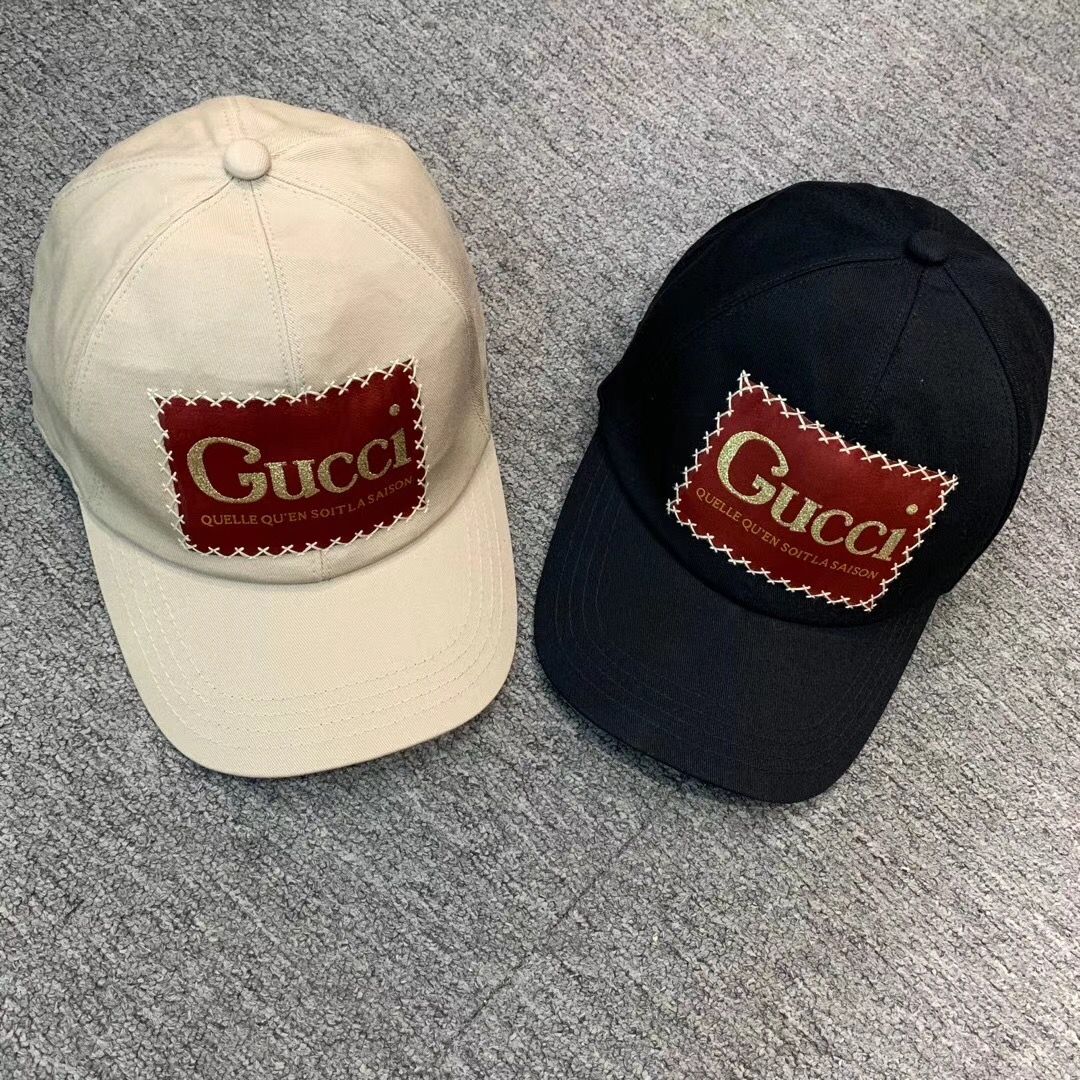 Gucci Canvas Baseball Hat Beige Black