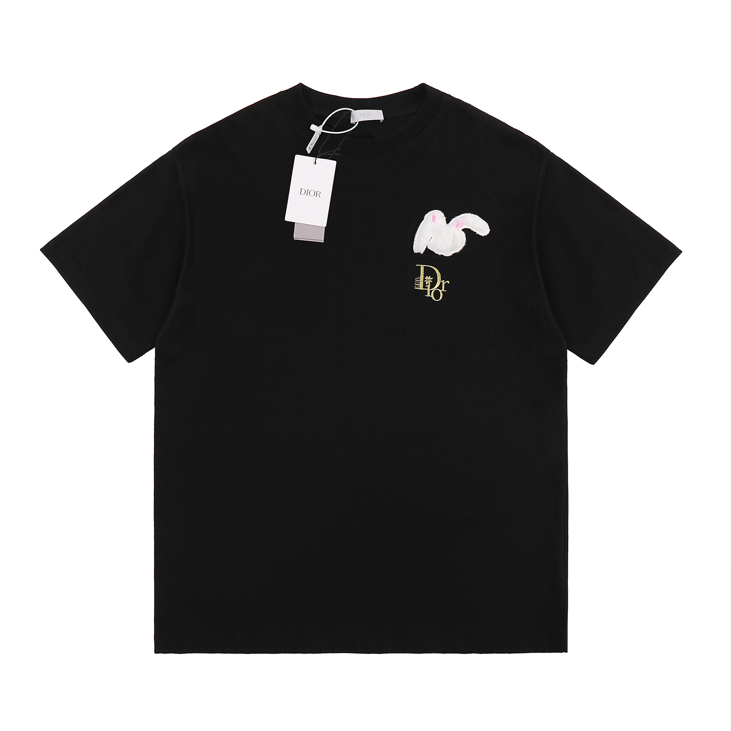 Dior Year of the Rabbit embroided Logo T-shirt Black