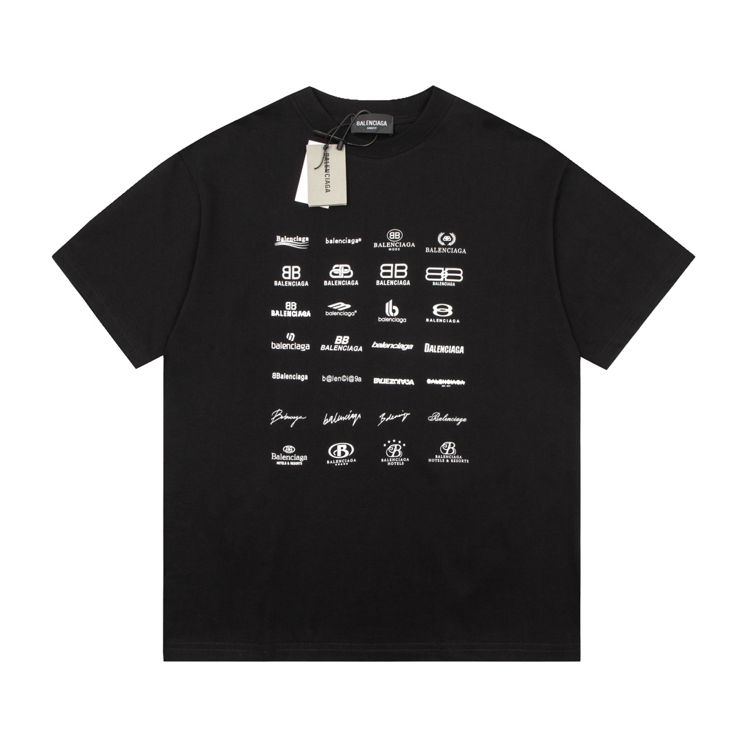 Balenciaga Logo-Print T-shirt Black