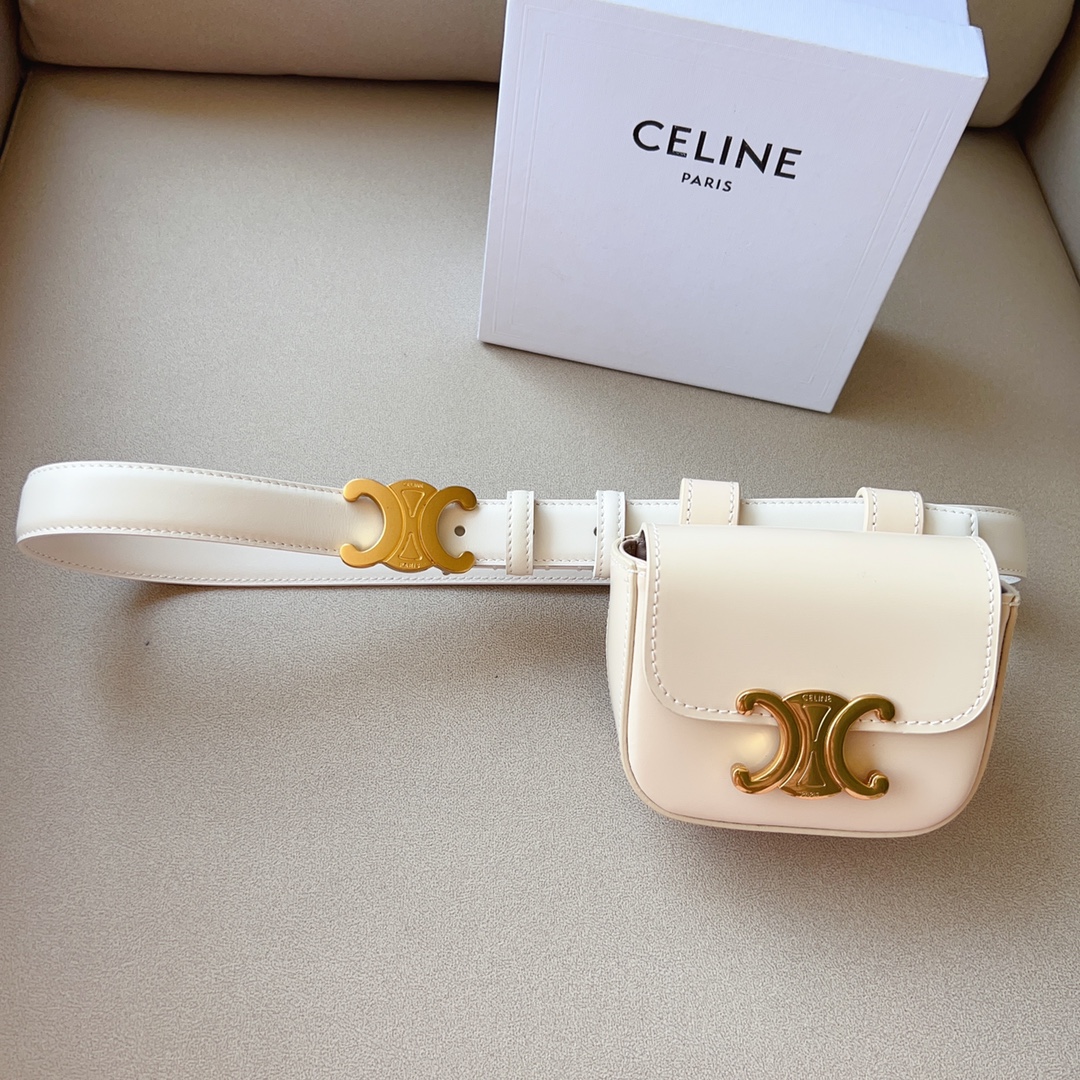 Celine TRIOMPHE leather Mini Waist Bag