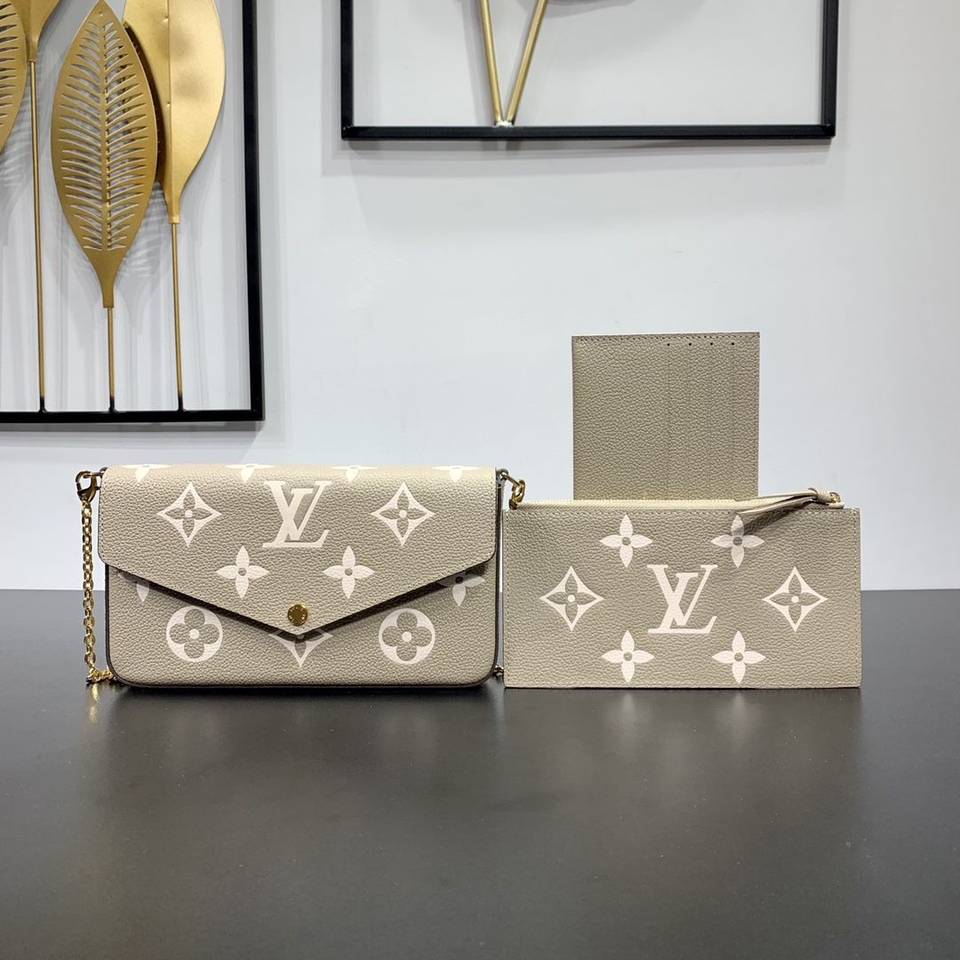 Louis Vuitton Felicie Pochette Dove Cream