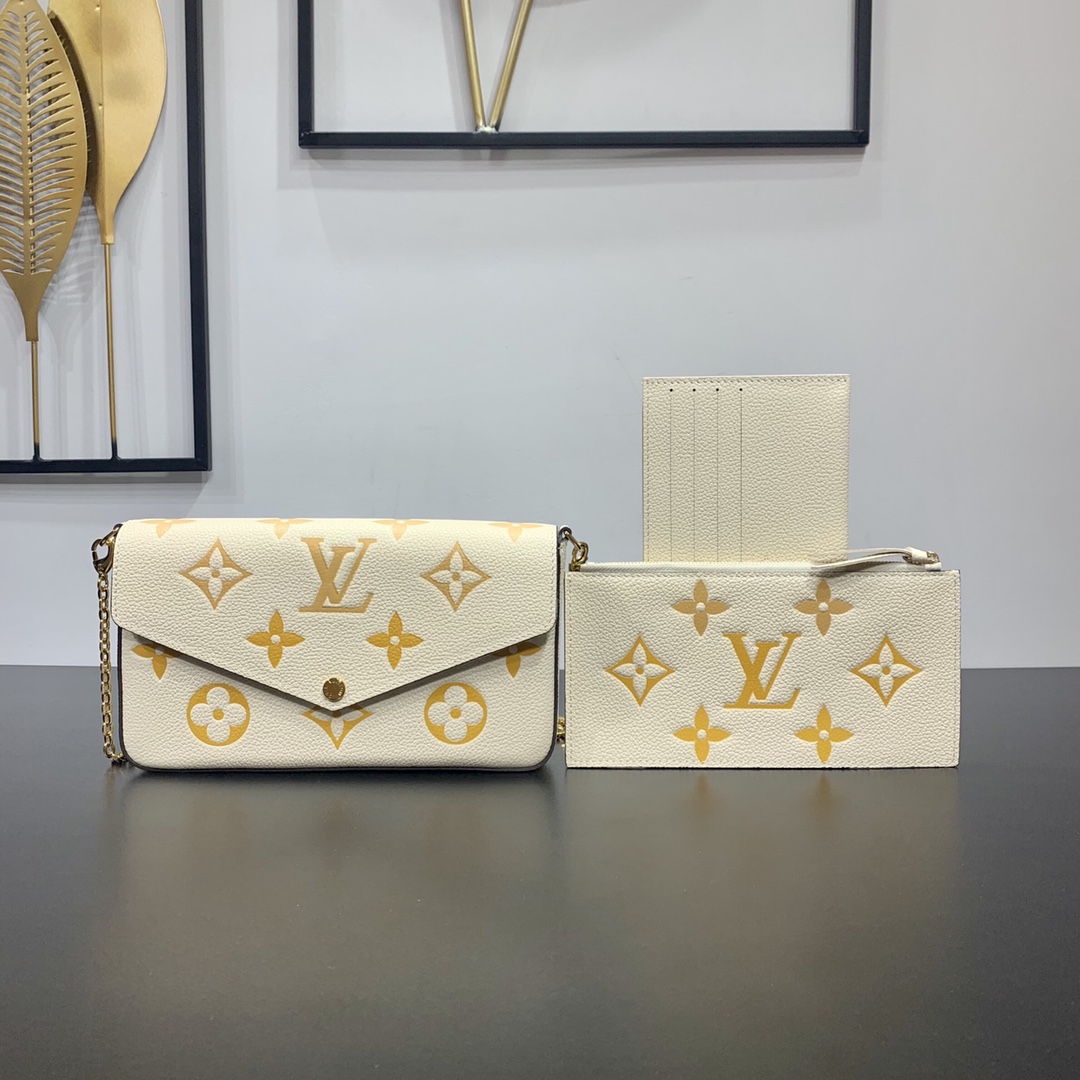 Louis Vuitton Felicie Pochette Monogram Empreinte Cream