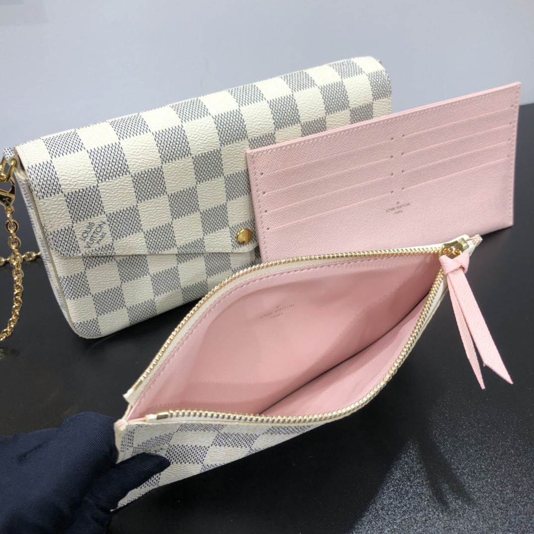 Louis Vuitton Pochette Felicie Damier Azur Rose Ballerine Lining,Bags : Sneakers Online - Buy Sneakers for Men & Women, Sneakers Online - Buy Sneakers for Men & Women