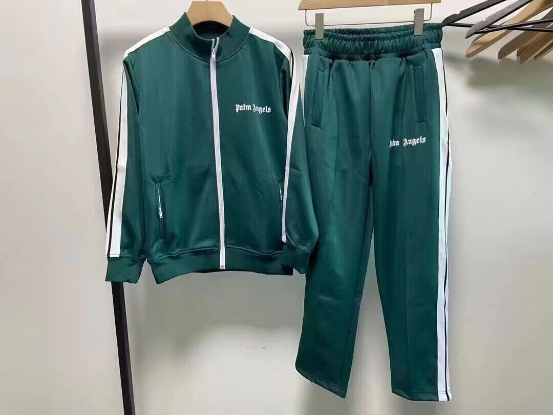 Palm Angels Track Jacket Green White Black