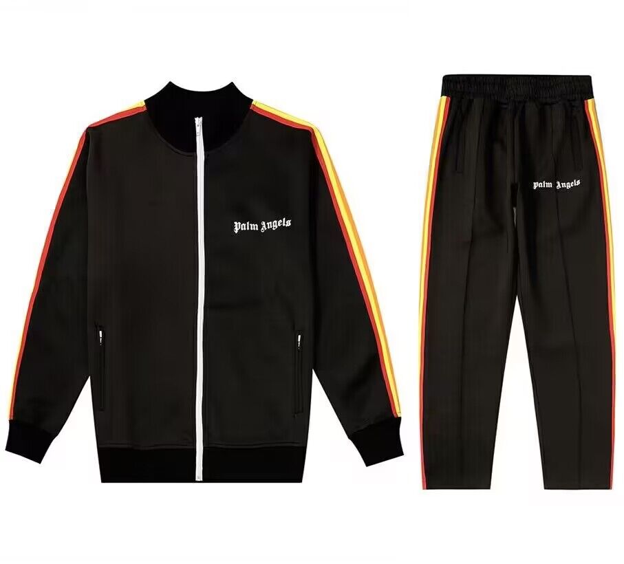 Palm Angels Track Jacket Black Yellow Red