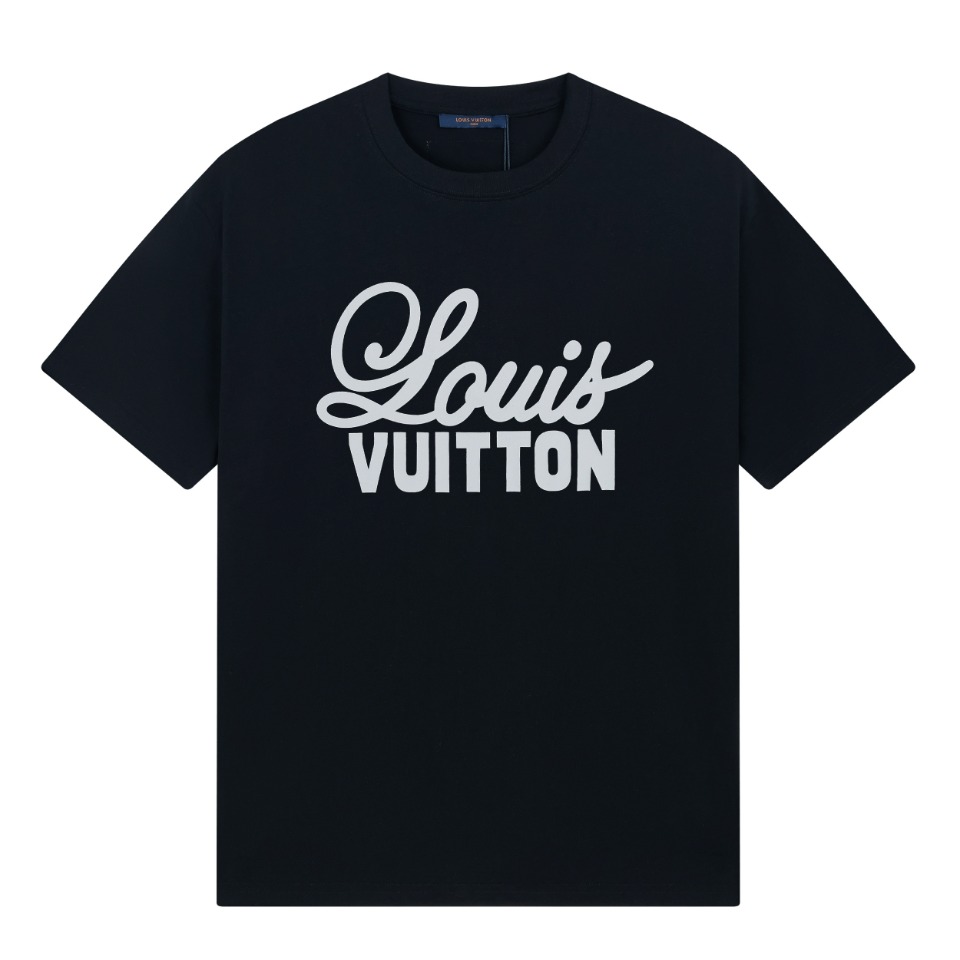 Louis Vuitton Printed Letter T-shirt Black