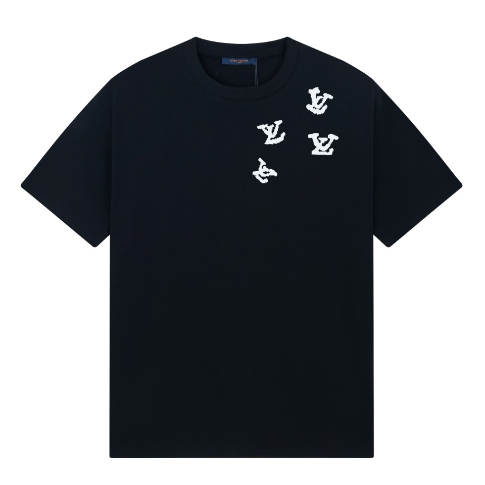 Louis Vuitton Character Letter Printed T-shirt Black