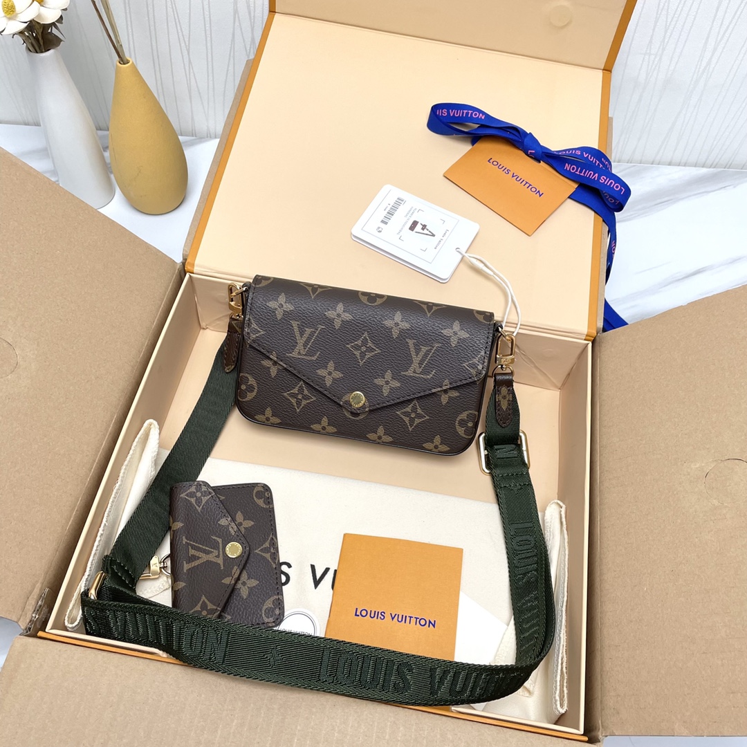 Louis Vuitton Pochette Felicie Monogram Green Lining