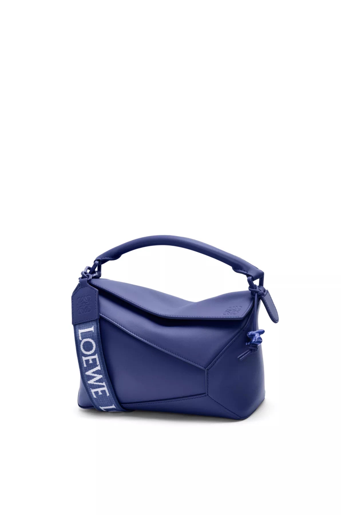 LOEWE Puzzle Edge Bag In Satin Calfskin Small Deep Purple Glaze