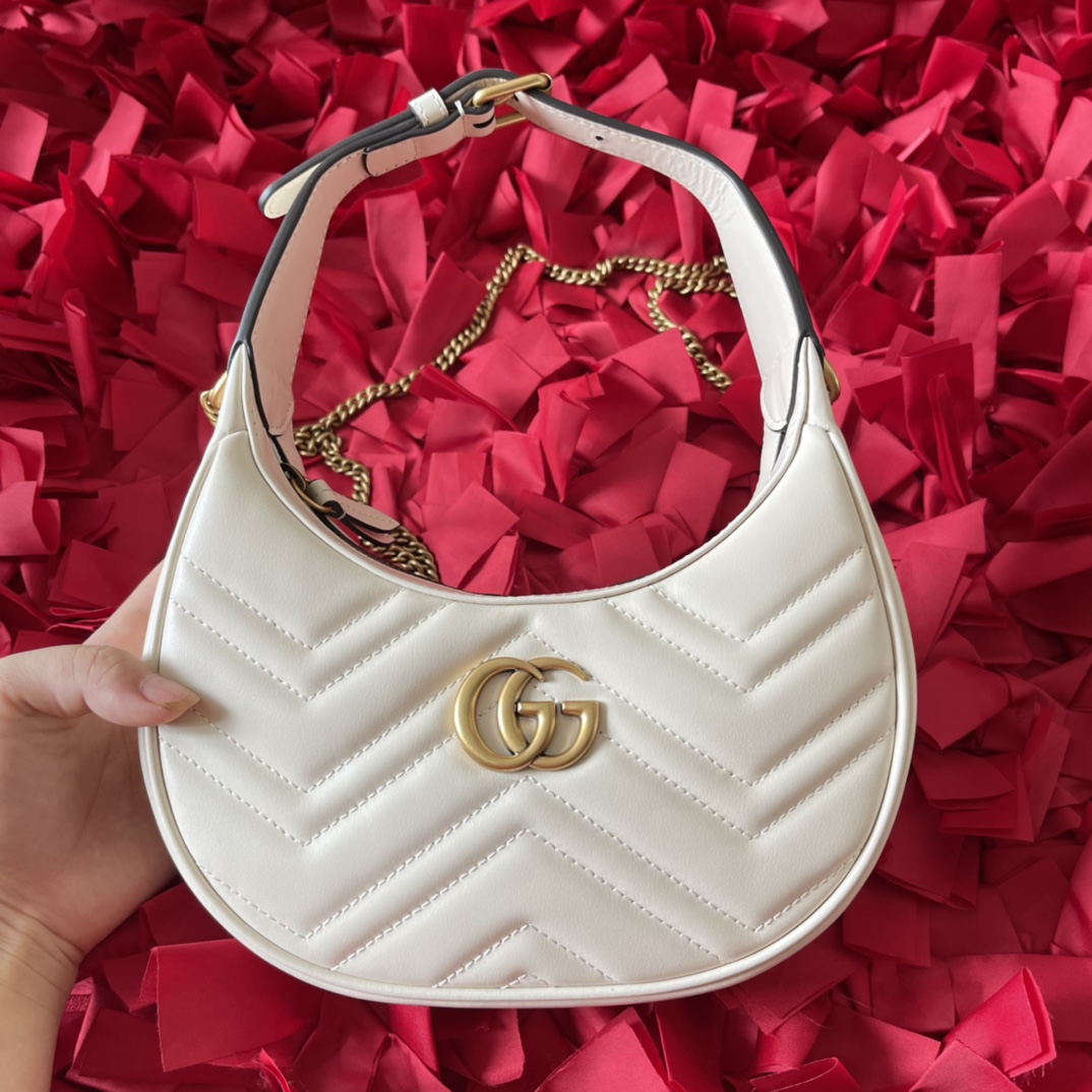 Gucci Half-Moon Shaped Mini Bag White