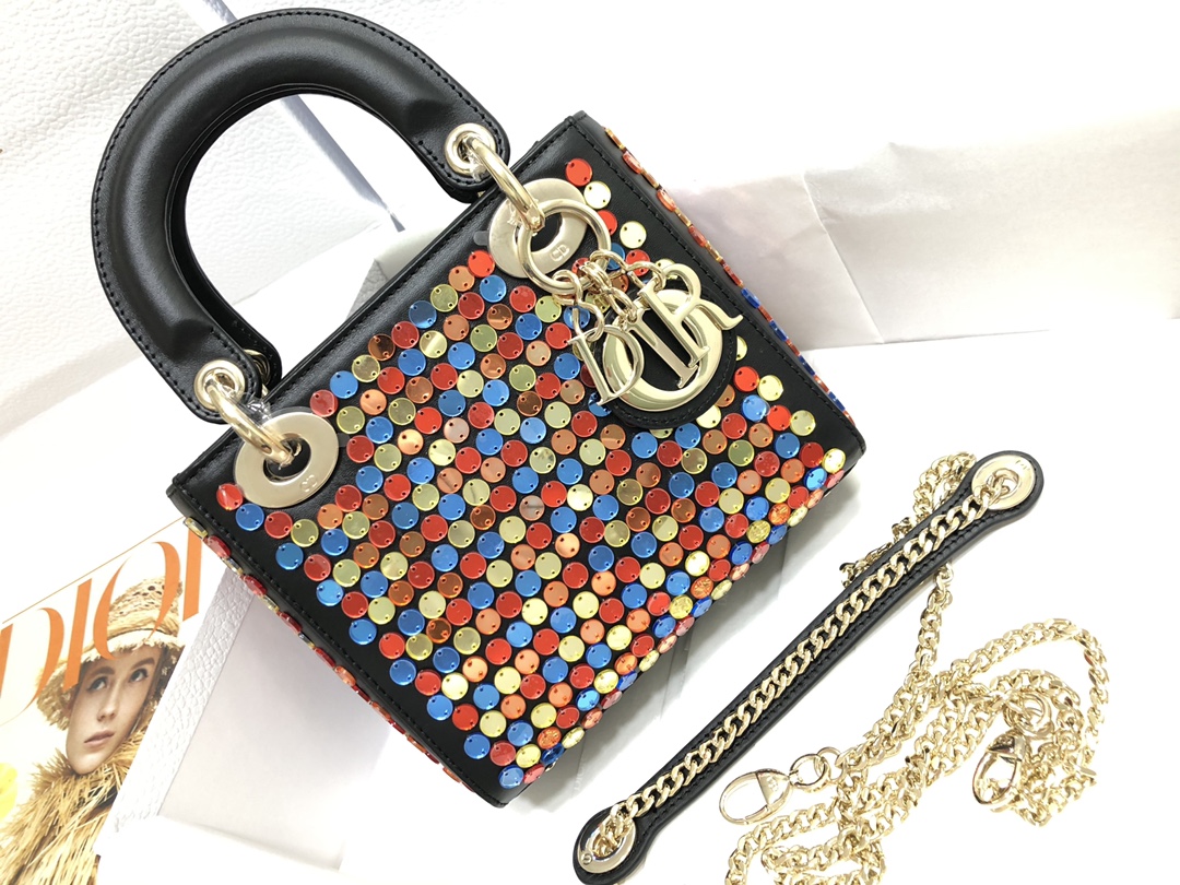 Lady Dior Colorful Sequin Cannage Embroidery