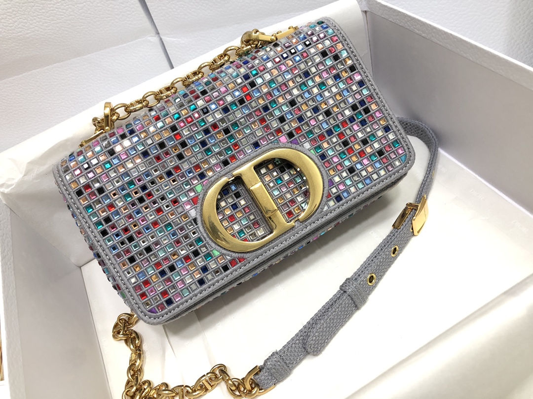 Dior Caro 30 Montaigne Multi-Colored Crystal Grey