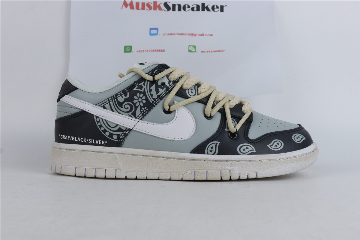 Nike Dunk Low -Gray Black Silver(Customized）