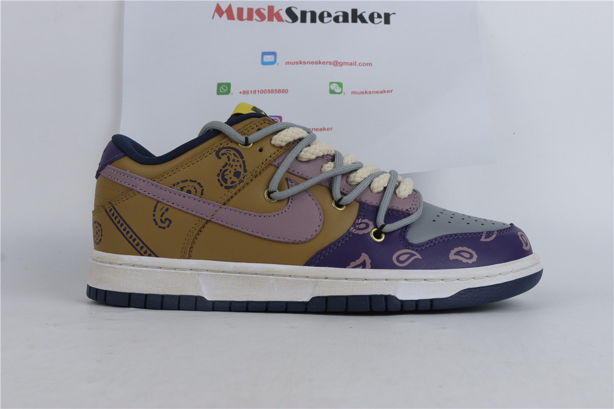 Nike Dunk Low Retro-Purple brown beige(Customized）