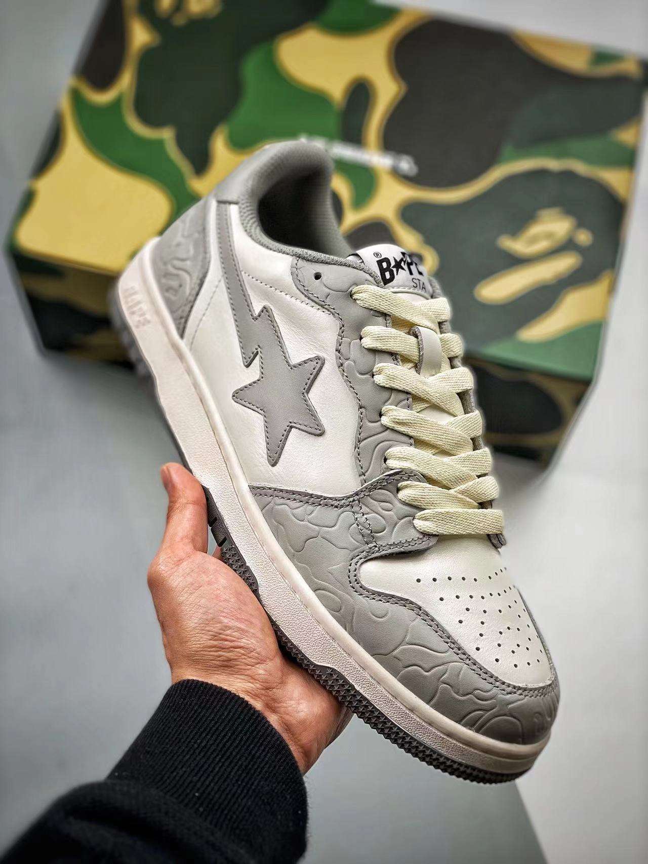 A Bathing Ape Court Sta Light Grey Cream