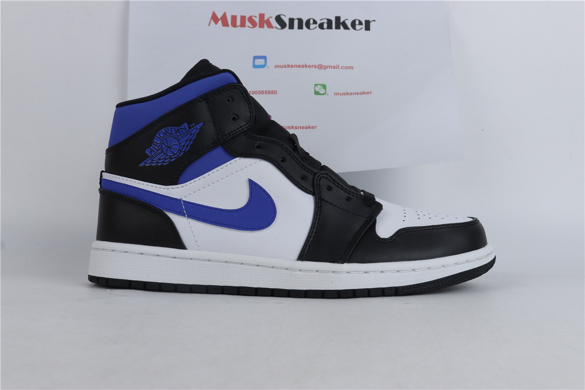 Air Jordan 1 Mid White Black Racer Blue