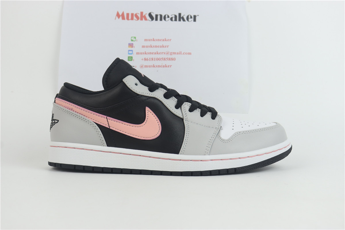 Air Jordan 1 Low White Grey Black Pink