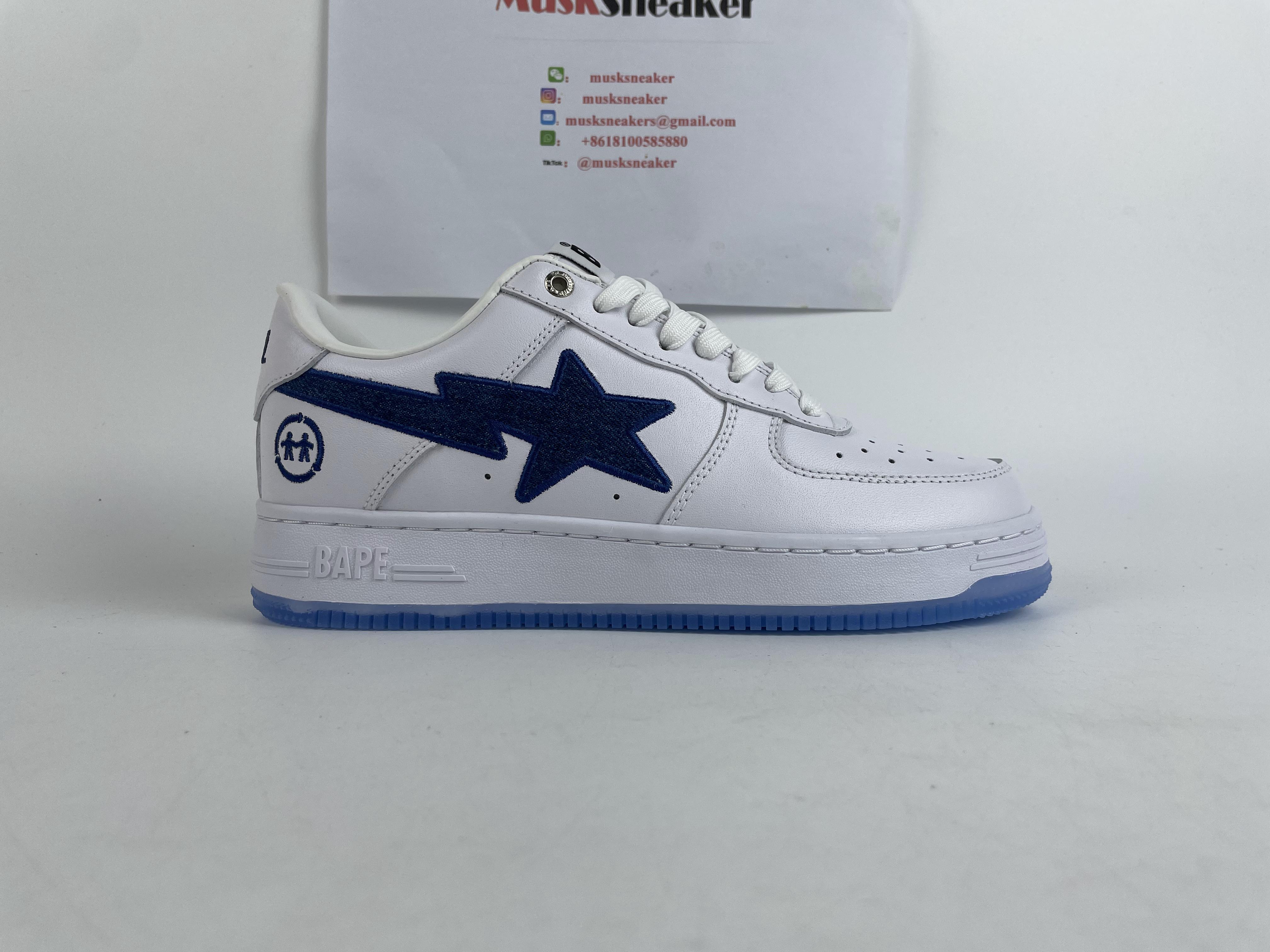 BAPE STA Low White Blue