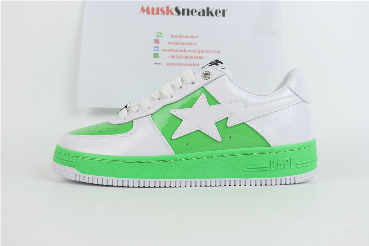 A Bathing Ape Bape Sta White light green