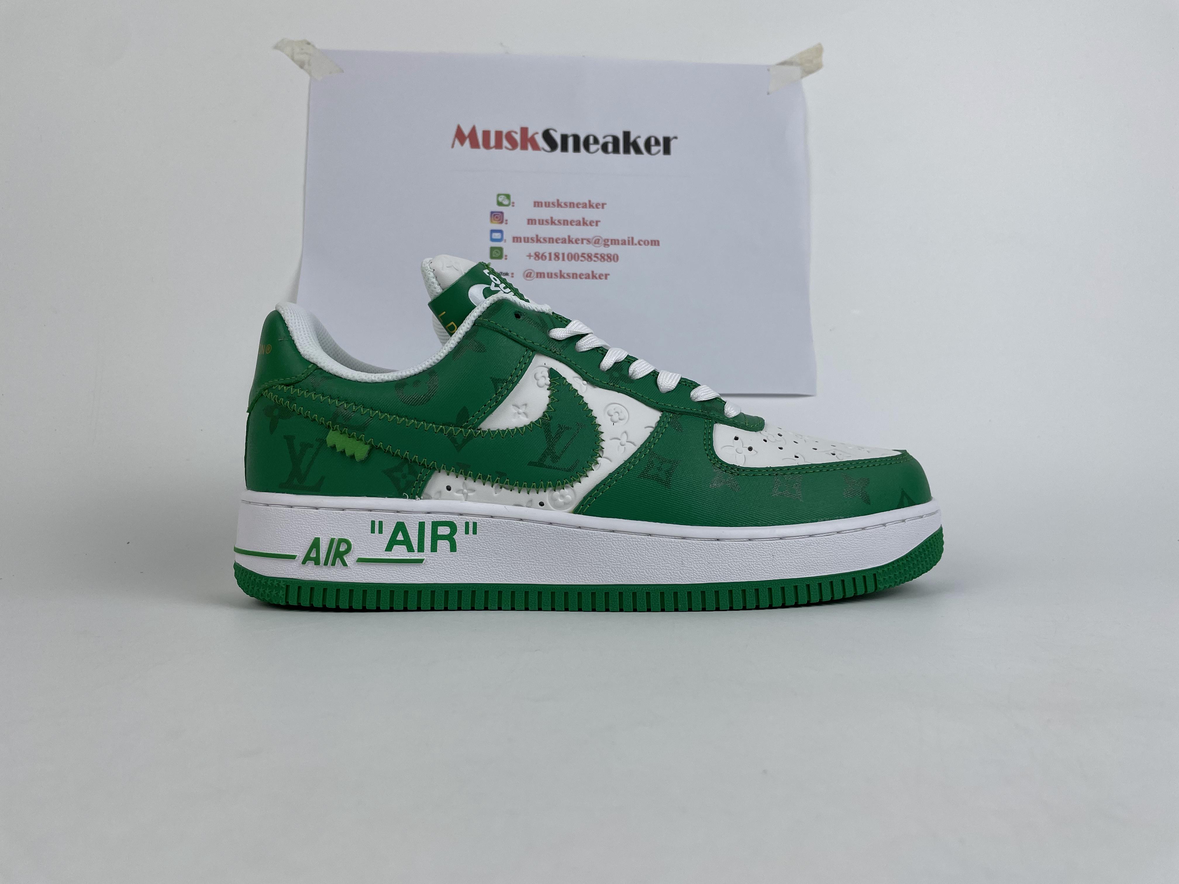 Louis Vuitton Nike Air Force 1 Low By Virgil Abloh White Green