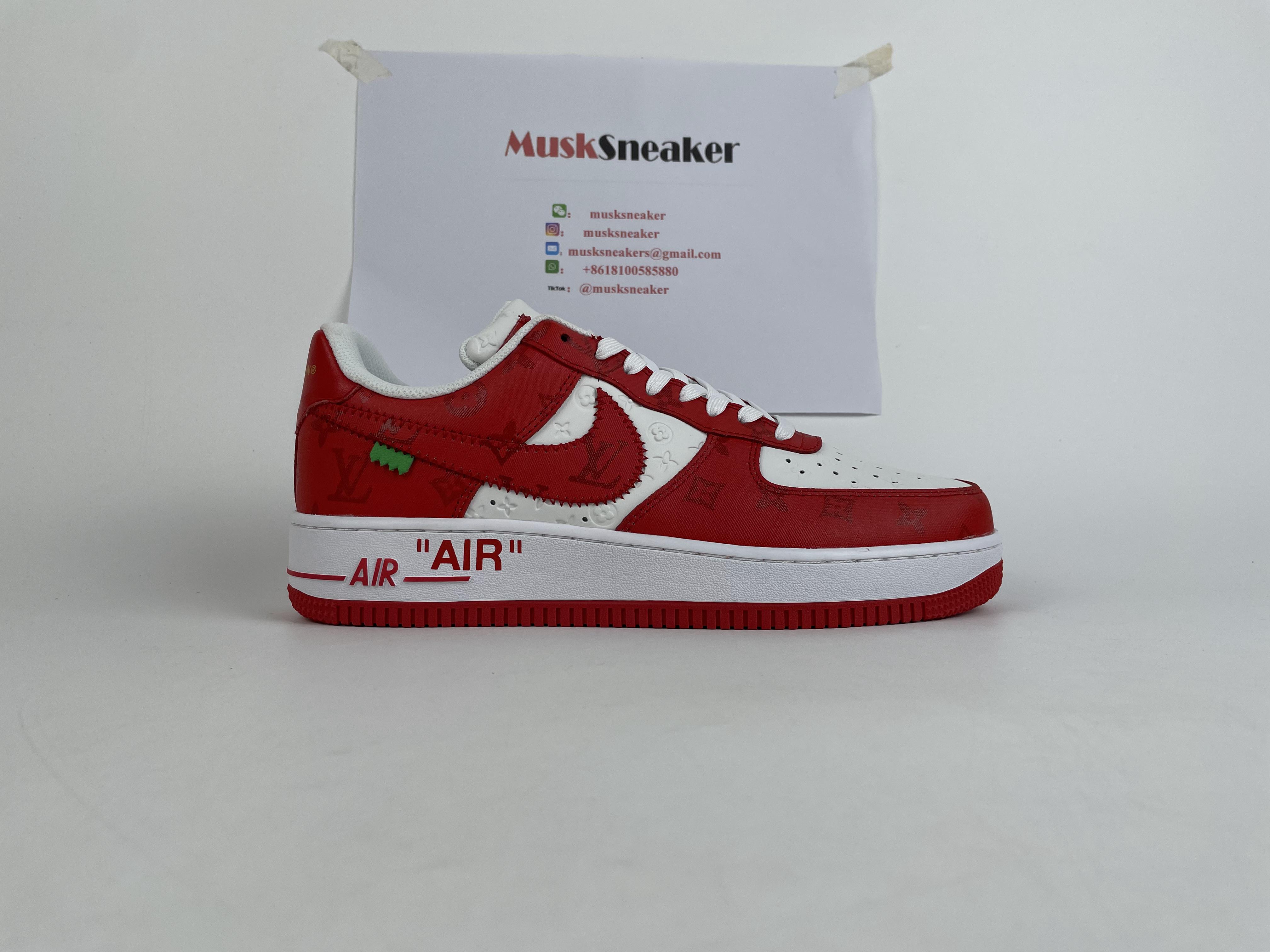 Louis Vuitton Nike Air Force 1 Low By Virgil Abloh White Red