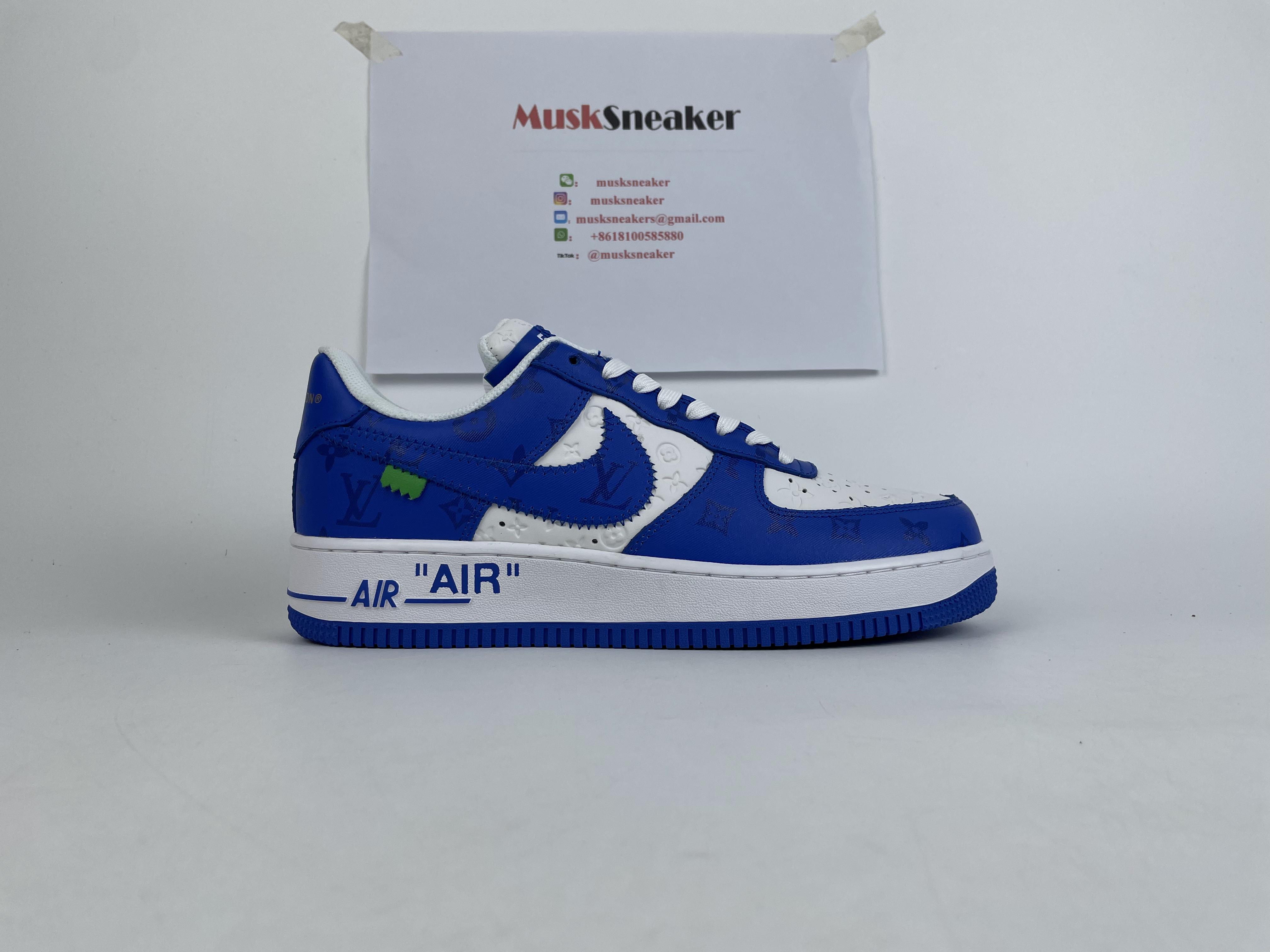 Louis Vuitton Nike Air Force 1 Low By Virgil Abloh White Royal