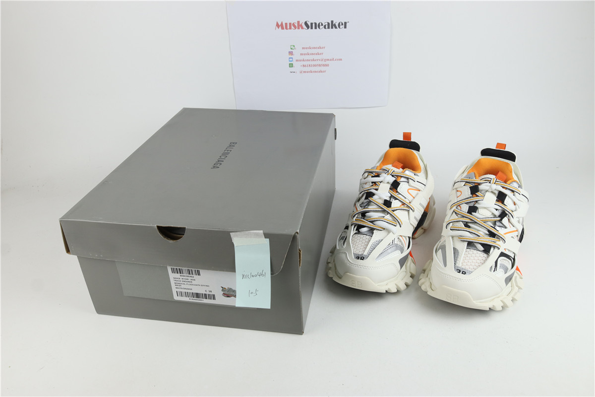 Balenciaga Track White Orange With LED