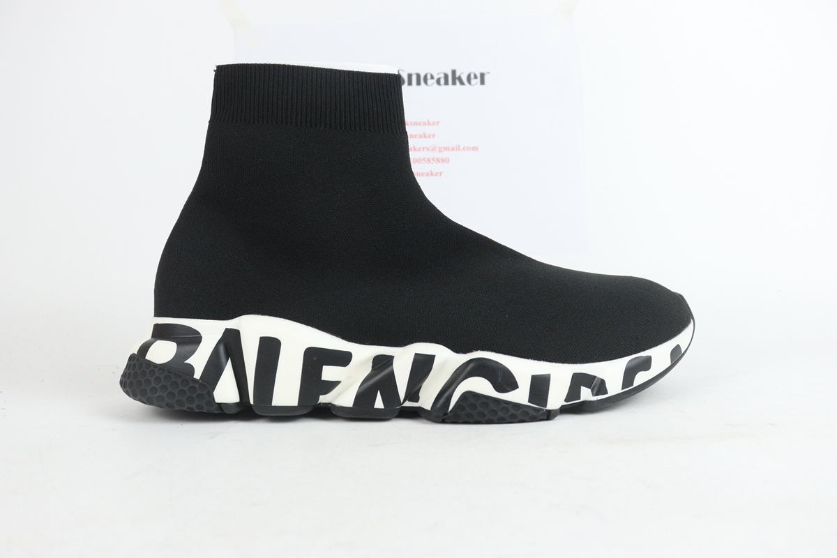 Balenciaga Speed Graffiti Trainers Black White