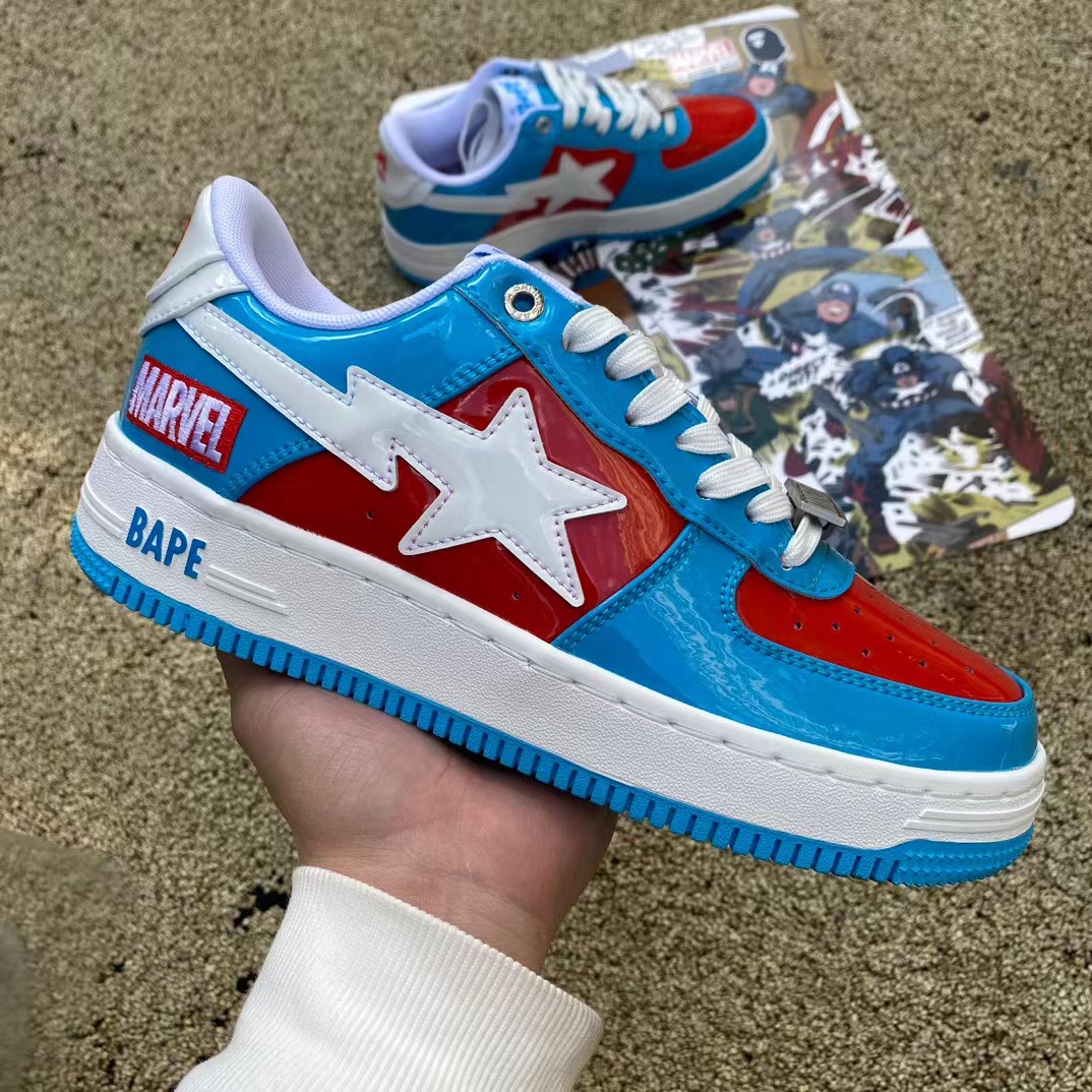 A Bathing Ape Bape Sta Marvel Comics Captain America (2022),Bapesta : Sneakers Online - Buy Sneakers for Men & Women, Sneakers Online - Buy Sneakers for Men & Women