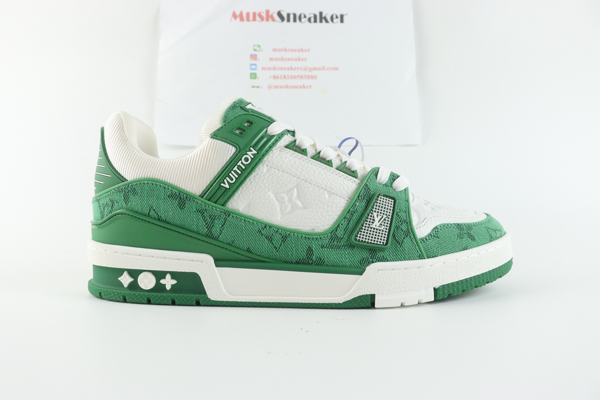 Louis Vuitton Trainer Green Monogram Denim White,Louis Vuitton : Sneakers Online - Buy Sneakers for Men & Women, Sneakers Online - Buy Sneakers for Men & Women