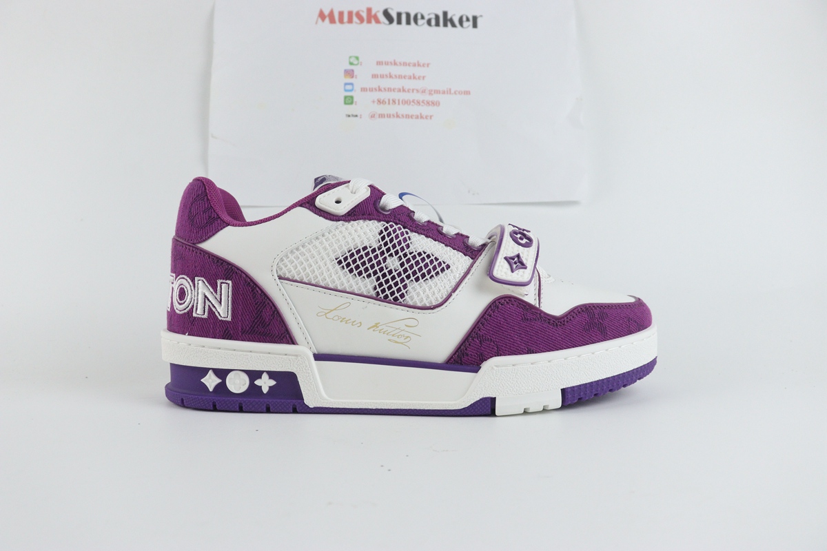 Louis Vuitton Trainer White Purple