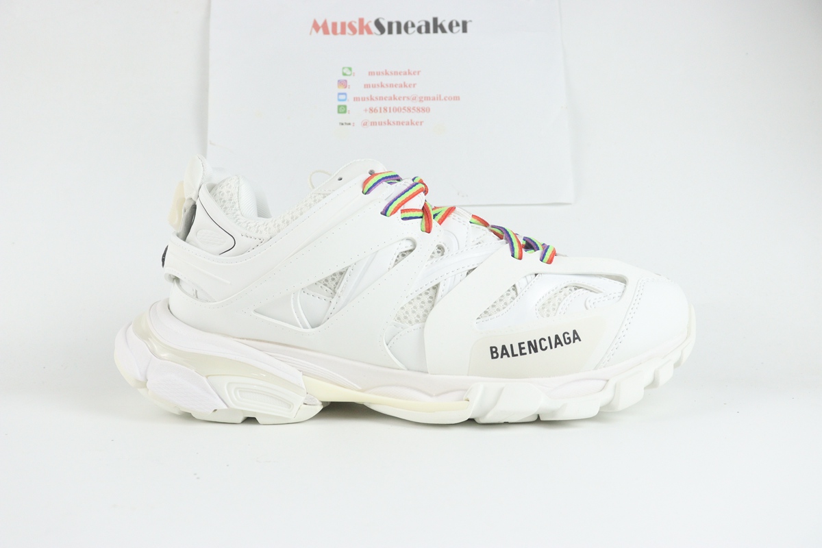 Balenciaga Track White colorful shoelaces