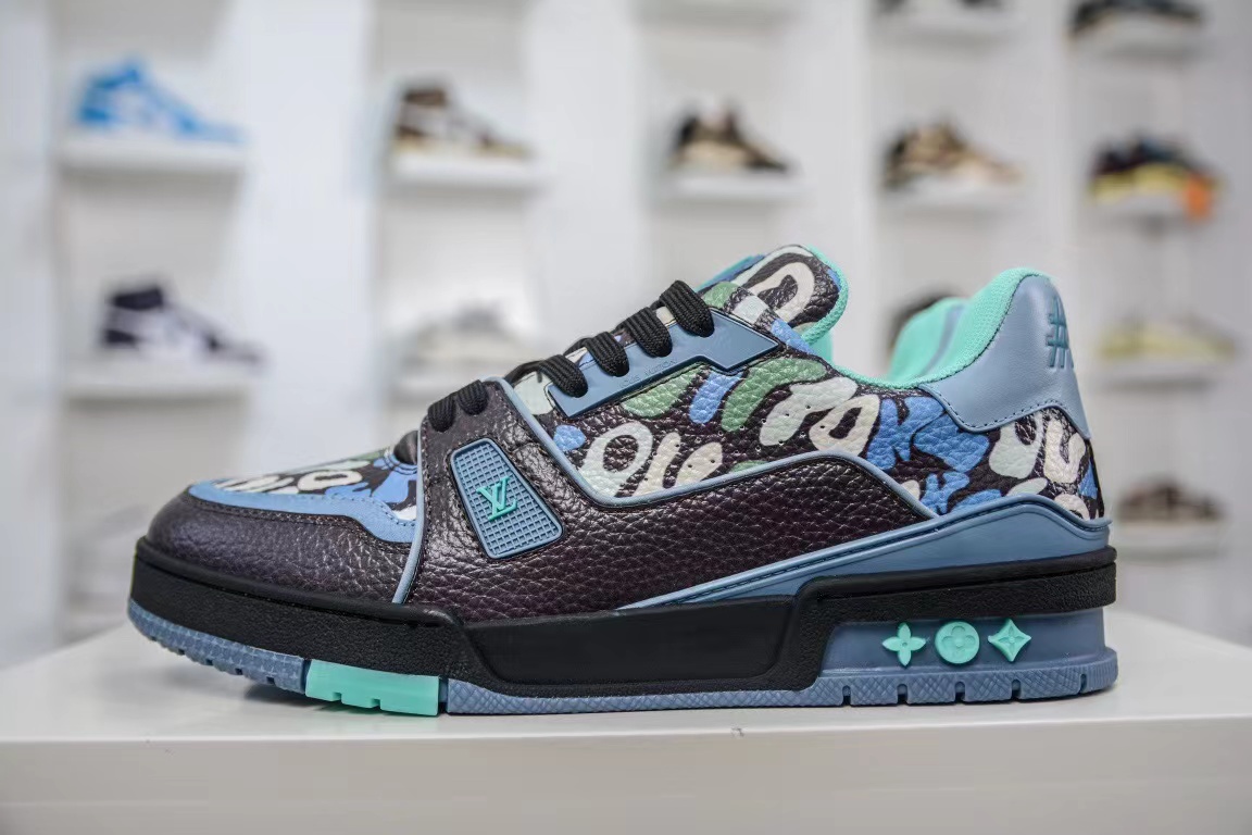 Louis Vuitton Trainer Camouflage Blue