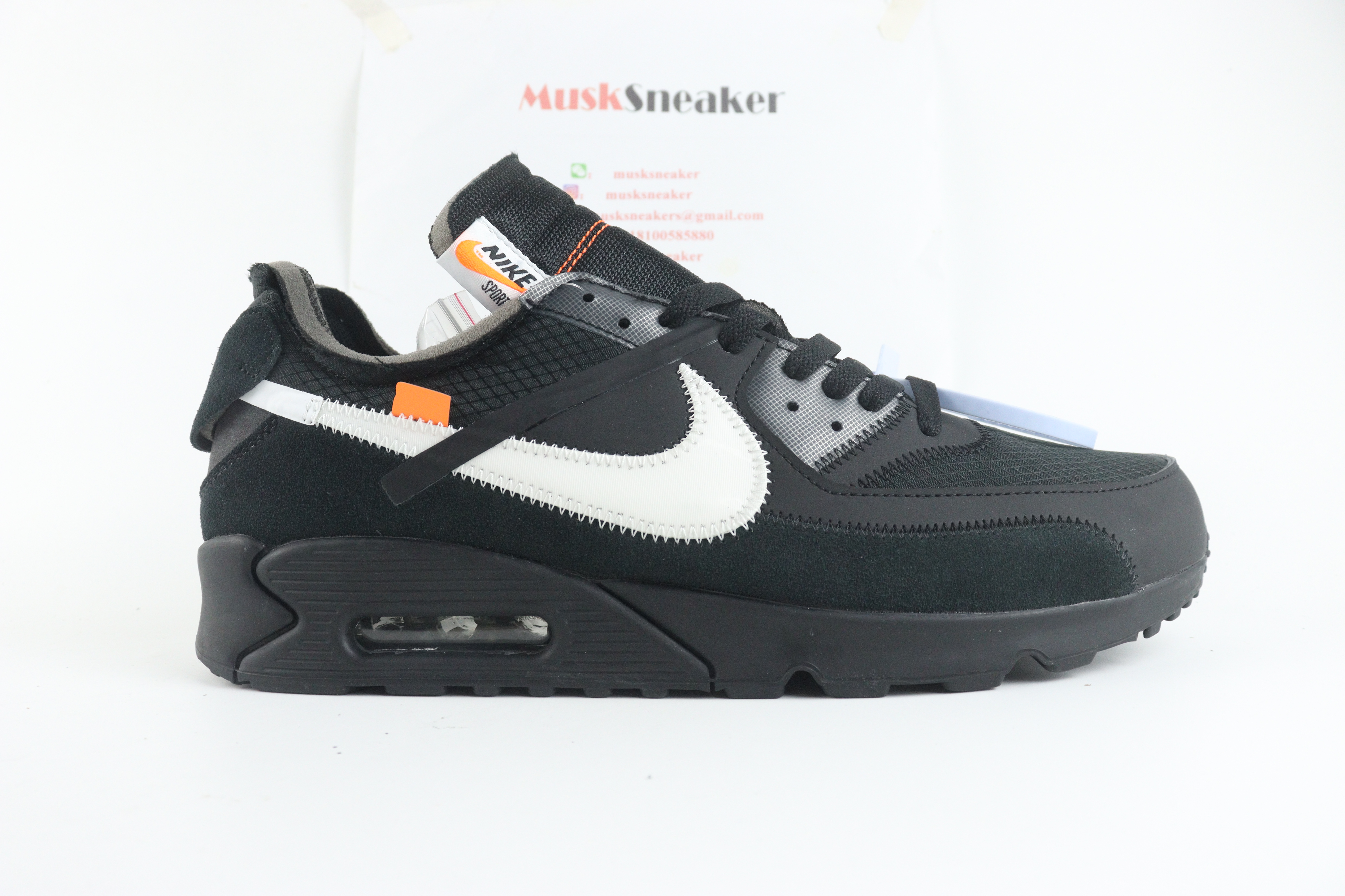 Nike Air Max 90 OFF-WHITE Black AA7293-001,Nike : Sneakers Online - Buy Sneakers for Men & Women, Sneakers Online - Buy Sneakers for Men & Women