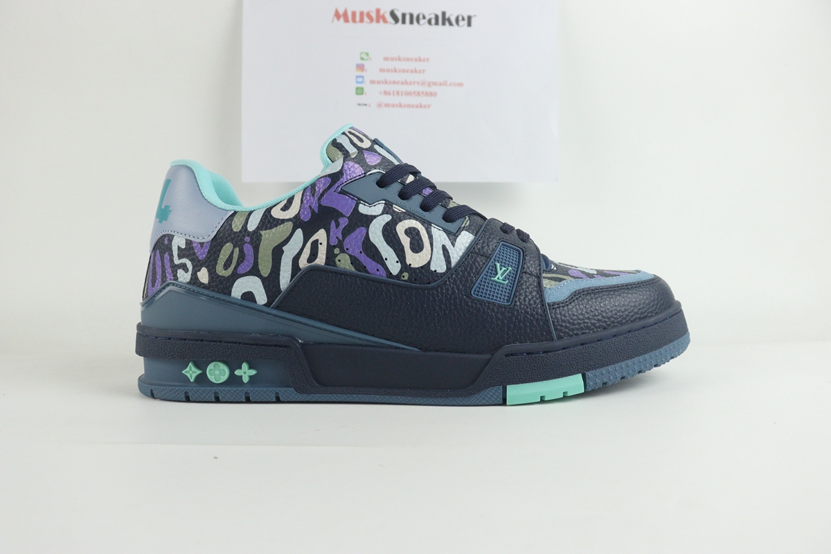 Louis Vuitton Trainer Camouflage Blue