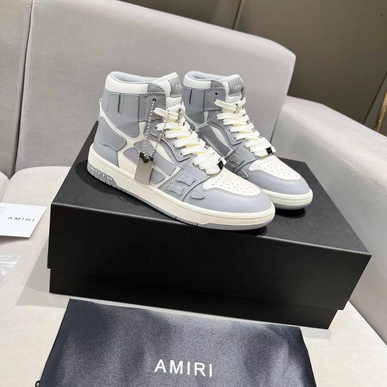 AMIRI Skel Top High Grey White