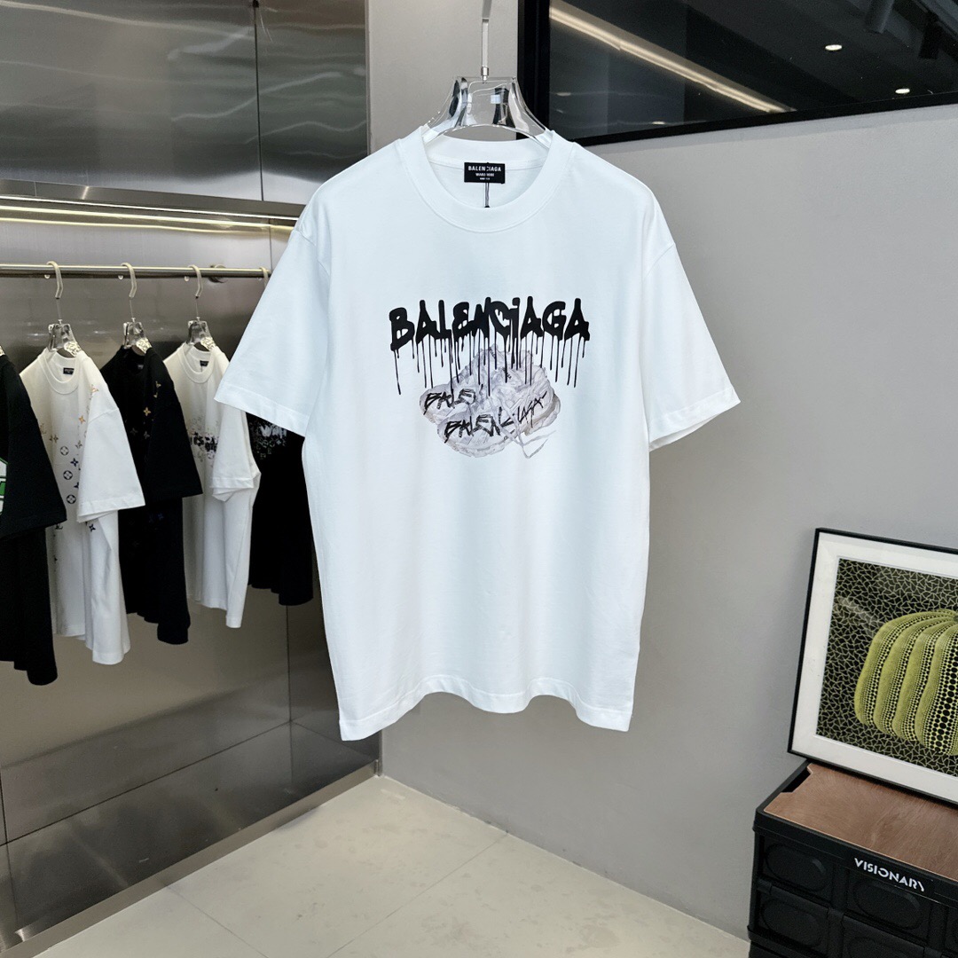 Balenciaga T-shirt White Black Graffiti