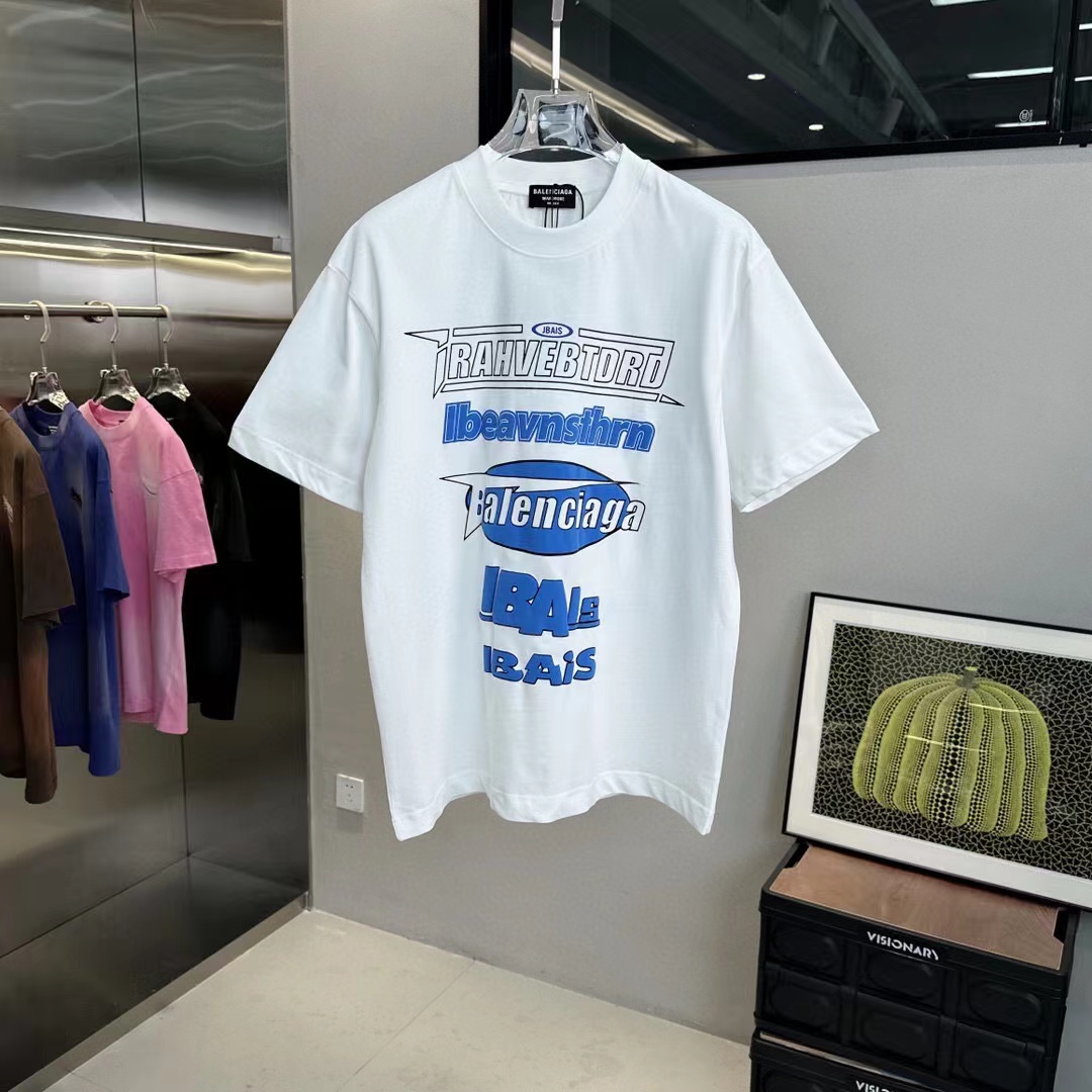 Balenciaga T-shirt White Blue,Bags&Apparel : Sneakers Online - Buy Sneakers for Men & Women, Sneakers Online - Buy Sneakers for Men & Women