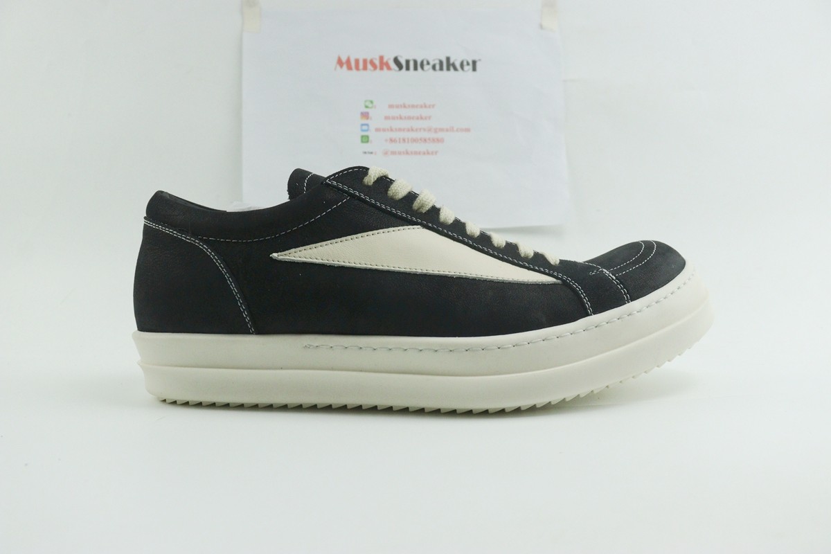 Rick Owens Sneaks Black Milk White Nubuck leather