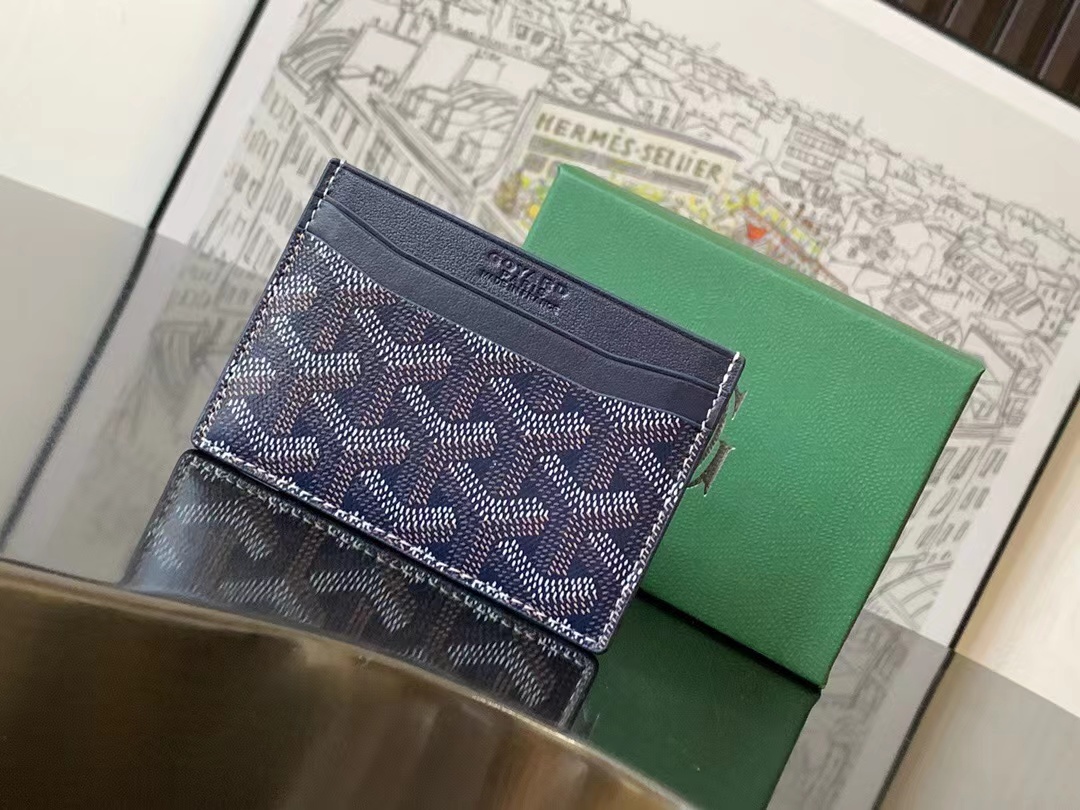 Goyard Saint-Sulpice Card Wallet Navy Blue