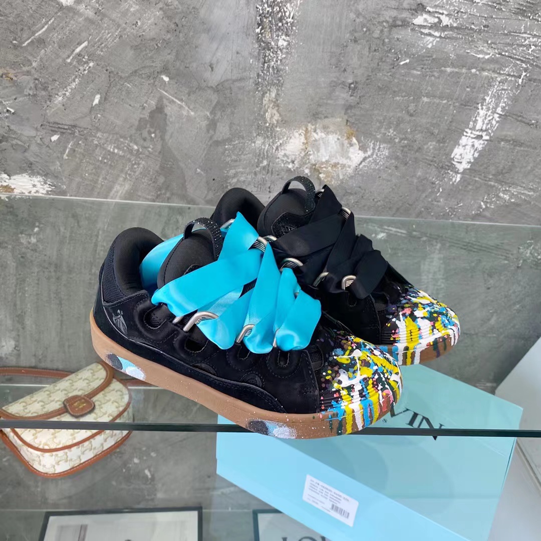 Lanvin Curb Sneaker Black Colorful graffiti,Specials : Sneakers Online - Buy Sneakers for Men & Women, Sneakers Online - Buy Sneakers for Men & Women