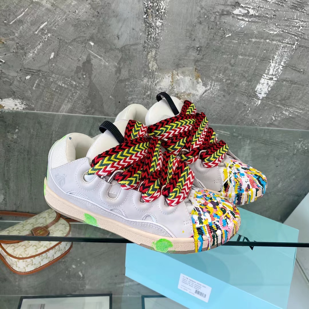 Lanvin Curb Sneaker White Colorful graffiti