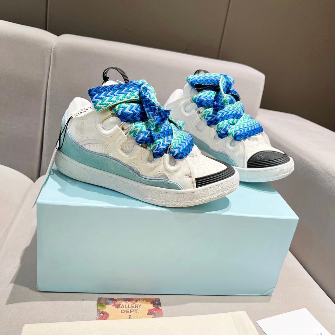 Lanvin Curb Sneaker White-Blue,Specials : Sneakers Online - Buy Sneakers for Men & Women, Sneakers Online - Buy Sneakers for Men & Women