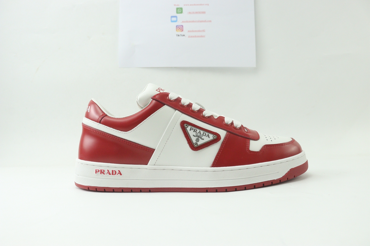 Prada Downtown leather sneakers White Red